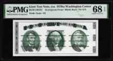 Circa 1970's Washington Center Giori Test Note PMG Superb Gem Uncirculated 68EPQ