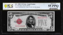 1928 $5 Legal Tender Note Fr.1525 PCGS About Uncirculated 55PPQ