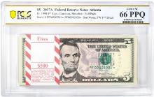 Pack of 2017A $5 Federal Reserve STAR Notes Atlanta Fr.1998-F* PCGS Gem UNC 66PPQ