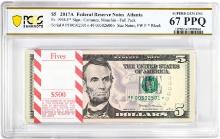 Pack 2017A $5 Federal Reserve STAR Notes Atlanta Fr.1998-F* PCGS Superb Gem UNC 67PPQ