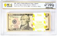 Pack of 2017A $10 Federal Reserve STAR Notes ATL Fr.2045-F* PCGS Superb Gem UNC 67PPQ