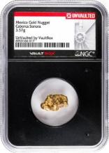 3.57 Gram Caborca Sonora Mexico Gold Nugget NGC Vaultbox Unvaulted