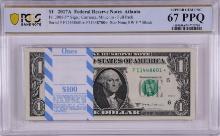 Pack 2017A $1 Federal Reserve STAR Notes Atlanta Fr.3005-F* PCGS Superb Gem UNC 67PPQ