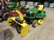 John Deere X758 Diesel 4 WD Lawn Tractor with 54'' Deck, 47'' Quick Hitch S