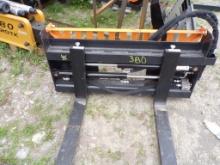 New Wolverine 48'' Hydraulic Pallet Forks, Skid Steer Mount, Model PFA-11-3