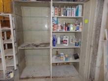 2 Door Metal Cabinet With Caulk and Fluids, And 2 Tier Side Shelf (Producti