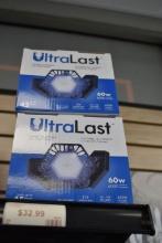 (2) ULTRA LAST THREE PANEL BULBS, 60W