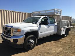 2015 GMC 3500 Sierra Crew Cab Flatbed Truck,