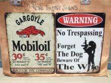 (2) Unused Metal Retro Vintage Signs.