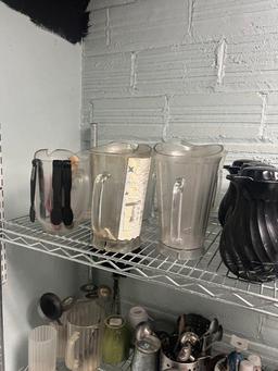 Metal Shelf with Restaurant Supplies