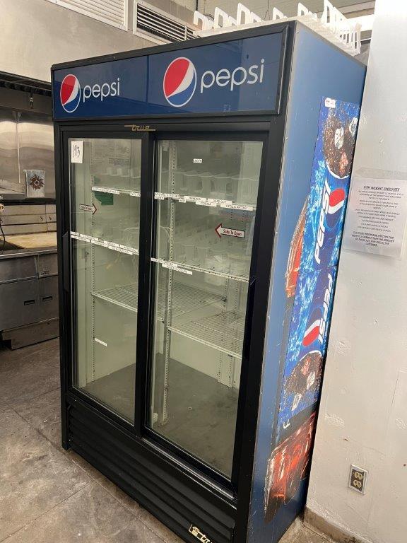 True "Pepsi" Sliding Door Merchandising Cooler