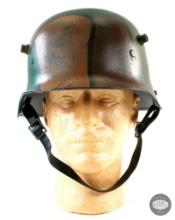 German WWI M1917 Steel Helmet with Camouflage Pattern.