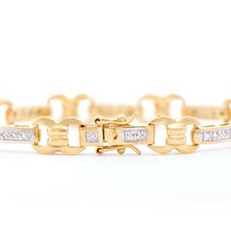 Plated 18KT Yellow Gold Diamond Bracelet