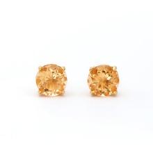 Plated 18KT Yellow Gold 3.15cts Citrine Earrings