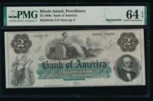1860s $2 Providence RI Obsolete PMG 64EPQ