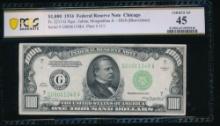 1934 $1000 Chicago FRN PCGS 45