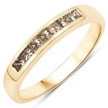 14KT Yellow Gold 0.39ctw Champagne Diamond Ring