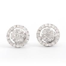 14KT White Gold 0.75ctw Diamond Earrings