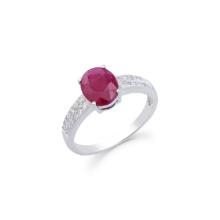 14KT White Gold 2.05ct Ruby and Diamond Ring