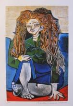 Woman Sitting Cross Legged Giclee