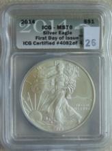 2014 Silver Eagle ICG MS70.