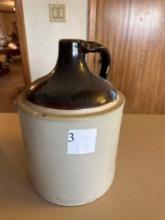 Brown and tan crock jug.... Excellent......Shipping