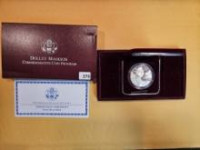 1999 Proof Deep Cameo Dolly Madison Commemorative silver Dollar