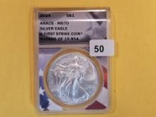 PERFECT! ANACS 2024 American Silver Eagle in Mint State 70