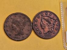 1841 and 1835 Large Cents