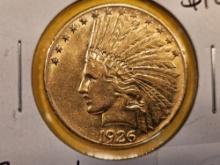 GOLD! Brilliant About Uncirculated 1926 Indian Gold Ten Dollars