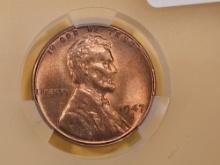 GEM! CAC 1947-S Wheat Cent in Mint State 65 RED