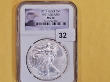 PERFECT! NGC 2012 American Silver Eagle in Mint State 70