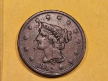 1842 Braided hair large Cent in Very Fine - 30