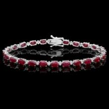 14K Gold 14.80ct Ruby 0.52ct Diamond Bracelet