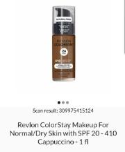 Revlon ColorStay Makeup, Normal/Dry Skin, w/SPF 20 - 410 Cappuccino,  Retail $20.00