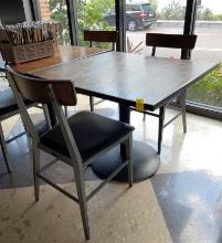WOOD TABLE 3 FT. X 3 FT. WITH 2 CHAIRS