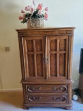 VINTAGE ARMOIRE WARDROBE CABINET AND NIGHT STANDS