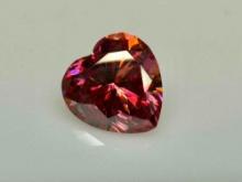 2.58ct Heart Cut Watermelon Red Moissanite Diamond Gemstone GRA Cert