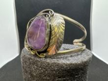 Navajo Amethyst Silver Bracelet 23.30 Grams