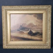 Framed artwork oil/canvas signed Louis Romner