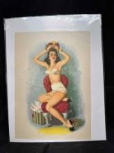 Vintage Pin Up Girl Art Print 9x12