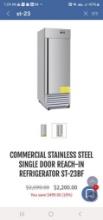 COMMERCIAL STAINLESS STEEL SINGLE DOOR REACH-IN FREEZER NIB