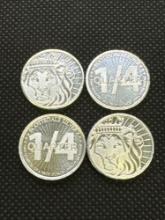 4x 1/4 Oz .999 Fine Silver Scottsdale Bullion Coins