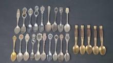 Approx. 25 small collectors spoons made around world Thailand Brisbane Tiwan Japan