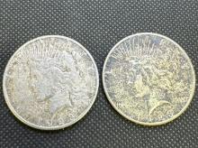 2x 1922 Silver Peace Dollars 90% Silver Coins