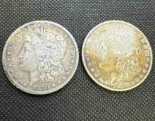1880-S And 1898 Morgan Silver Dollars 90% Silver Coins