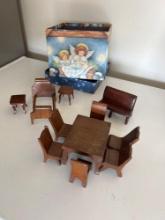 Hand Carved Wooden mini furniture and Box