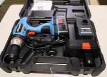 Channel Lock heavy duty 24 volt drill with two batteries and charger in carry case. Looks new.