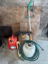 5 gal gas can, electric weedeater