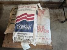 bag of stock salt, 50 lb bag red clover